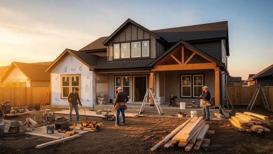 Home improvement contractors at work